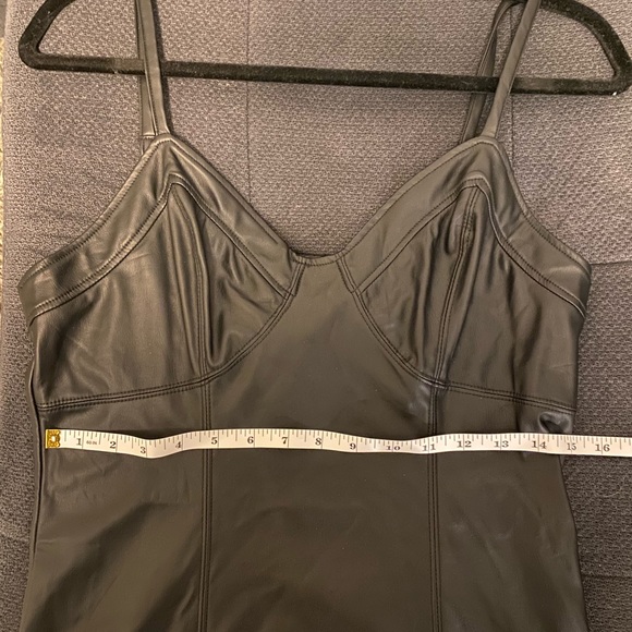 Free People Leather Black Dress. NWT! Size- Medium. - Picture 5 of 8